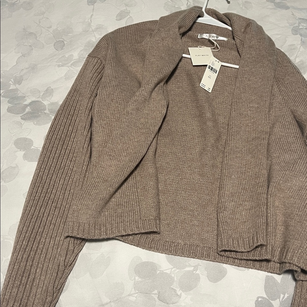 NWT Anthropologie beige open cardigan - Picture 4 of 7